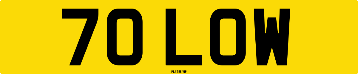 70 LOW Number Plate