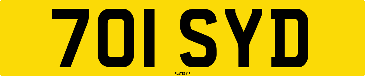 701 SYD Number Plate