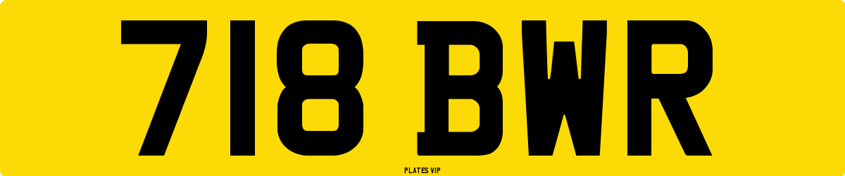 718 BWR Number Plate