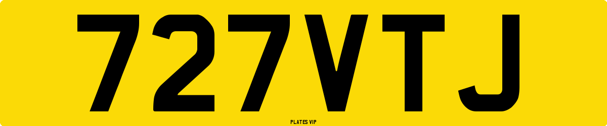 727VTJ Number Plate
