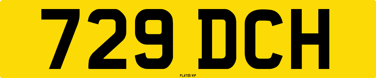 729 DCH Number Plate
