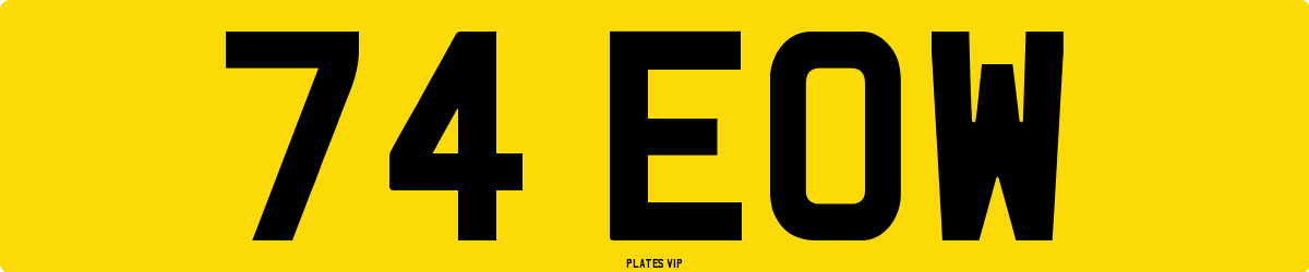74 EOW Number Plate