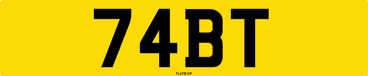 74BT Number Plate