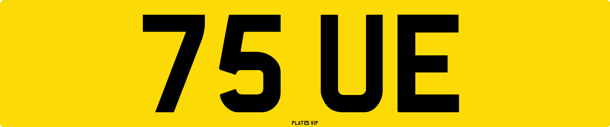75 UE Number Plate