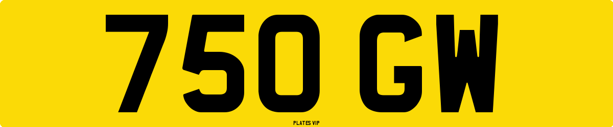 750 GW Number Plate