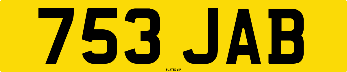 753 JAB Number Plate