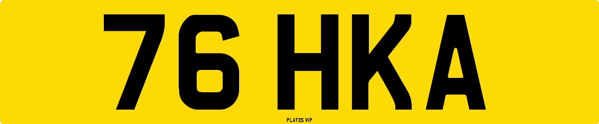 76 HKA Number Plate