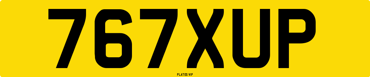 767XUP Number Plate
