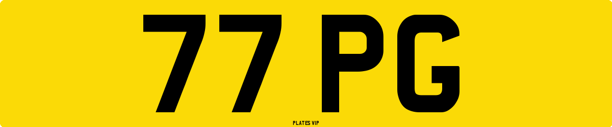 77 PG Number Plate
