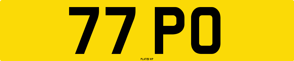 77 PO Number Plate