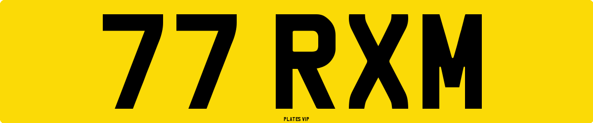 77 RXM Number Plate