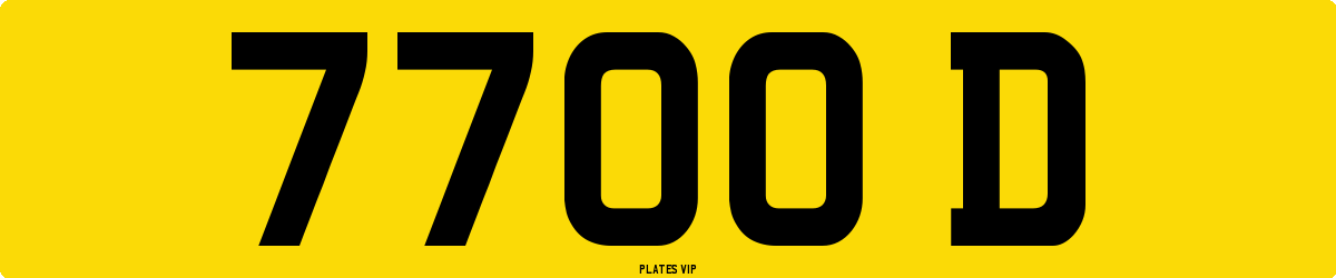 7700 D Number Plate
