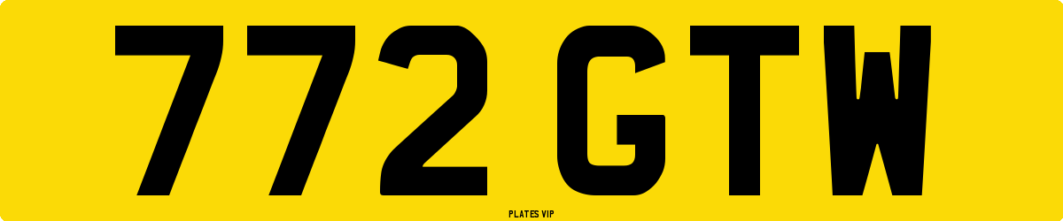 772 GTW Number Plate