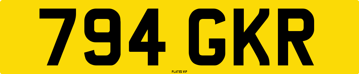 794 GKR Number Plate