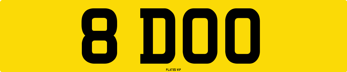 8 DOO Number Plate