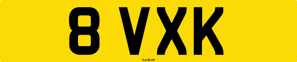 8 VXK Number Plate