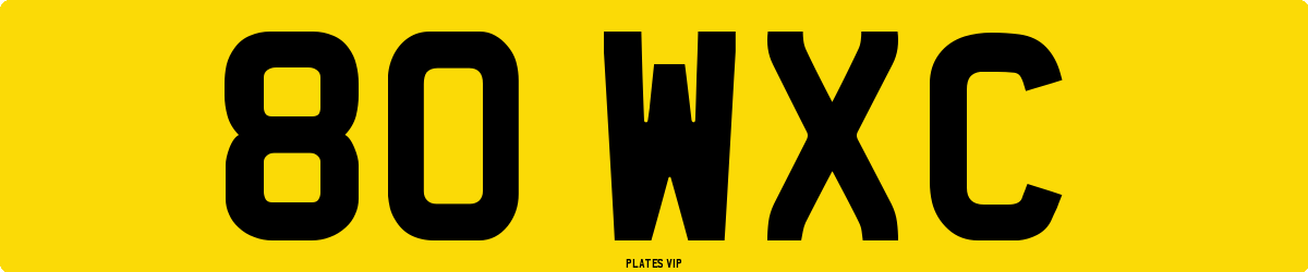 80 WXC Number Plate