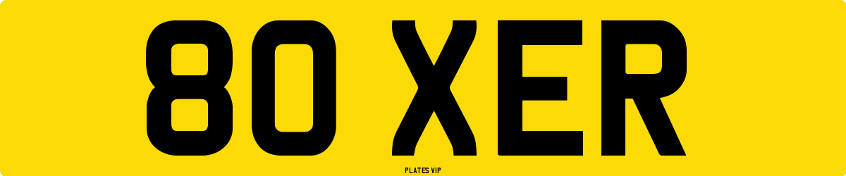 80 XER Number Plate