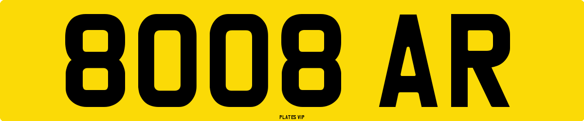 8008 AR Number Plate