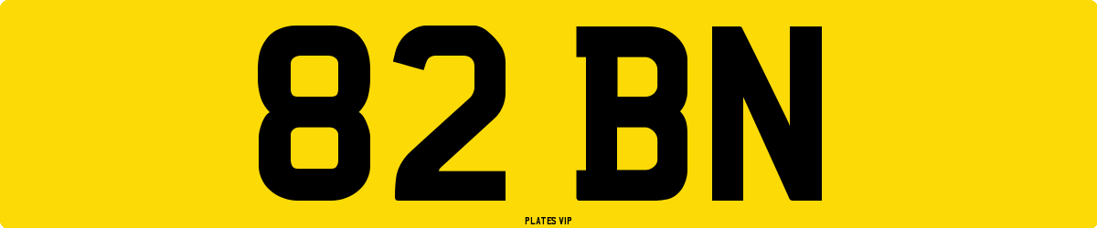 82 BN Number Plate