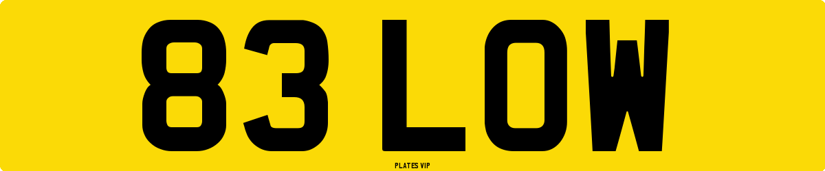 83 LOW Number Plate