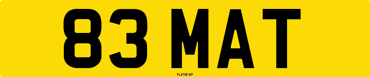 83 MAT Number Plate