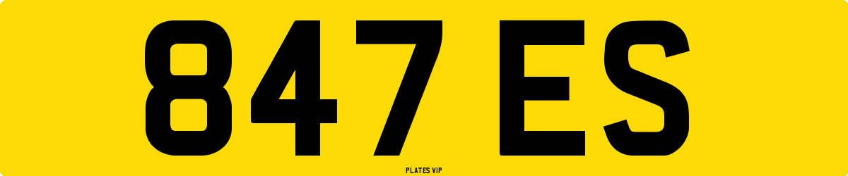 847 ES Number Plate