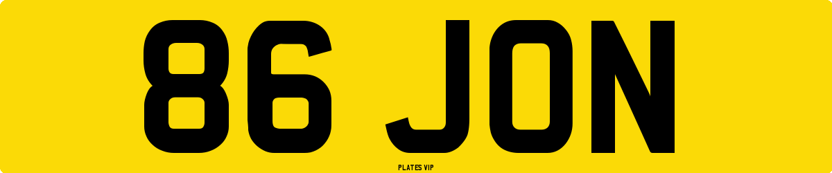 86 JON Number Plate