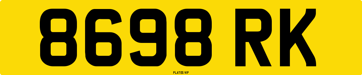 8698 RK Number Plate