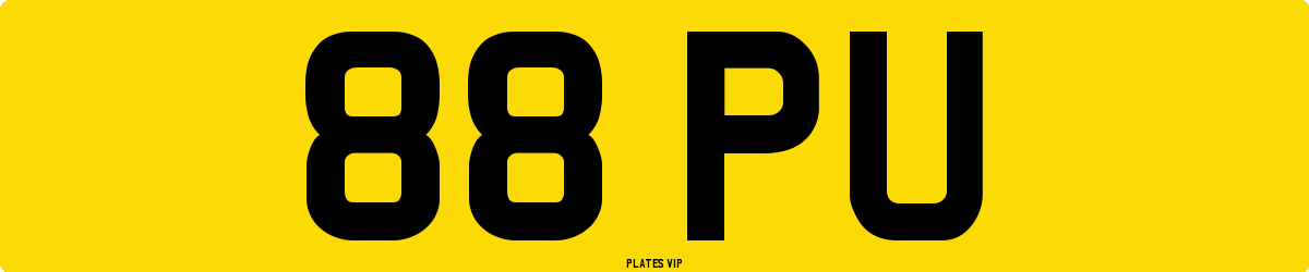 88 PU Number Plate