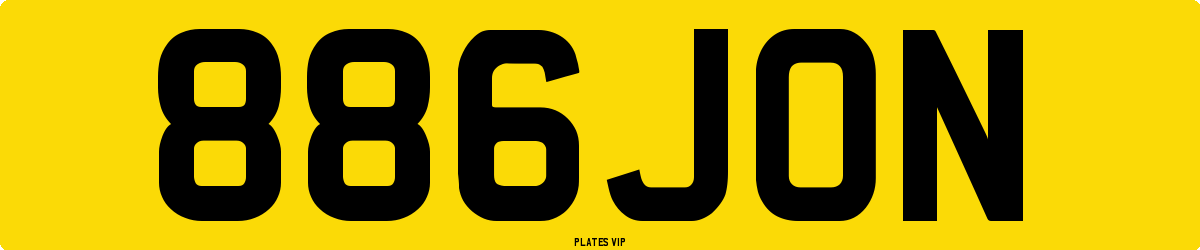 886JON Number Plate