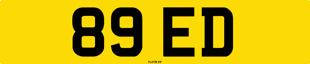 89 ED Number Plate
