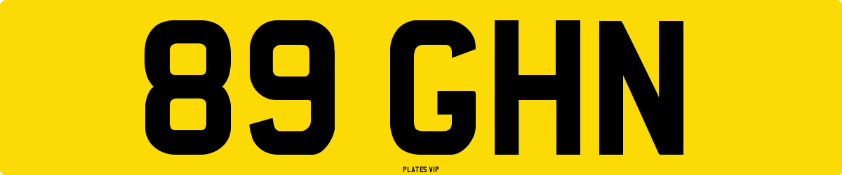 89 GHN Number Plate