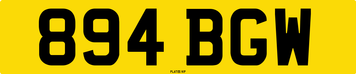 894 BGW Number Plate