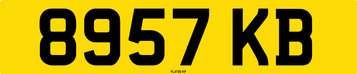 8957 KB Number Plate