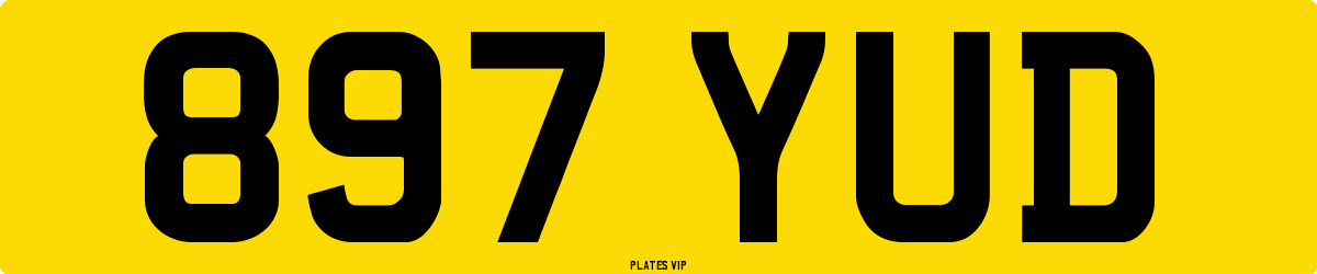 897 YUD Number Plate