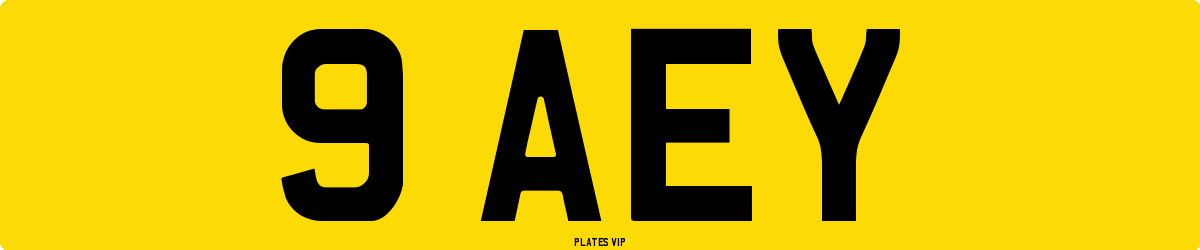 9 AEY Number Plate