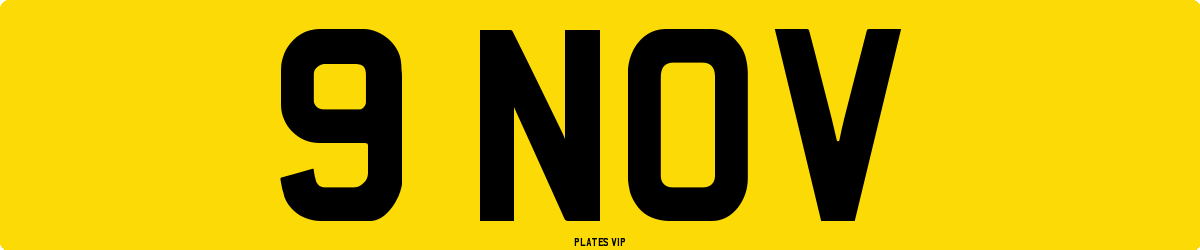 9 NOV Number Plate