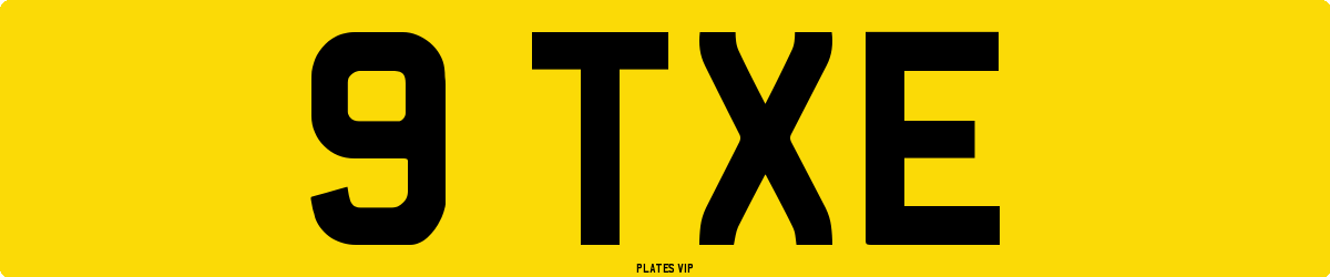 9 TXE Number Plate