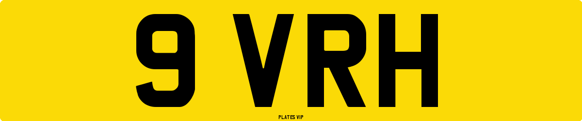 9 VRH Number Plate