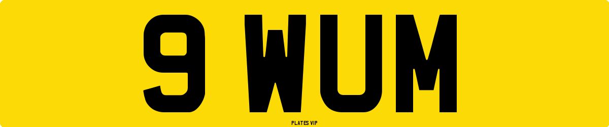 9 WUM Number Plate