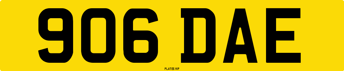 906 DAE Number Plate