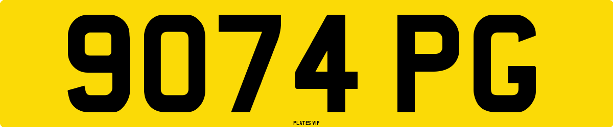 9074 PG Number Plate