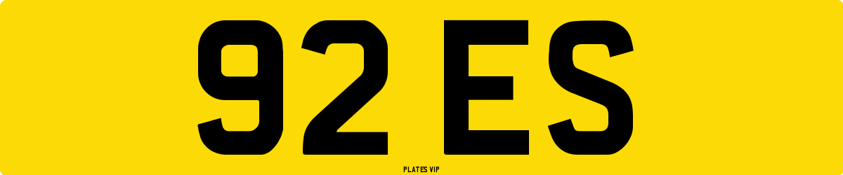 92 ES Number Plate