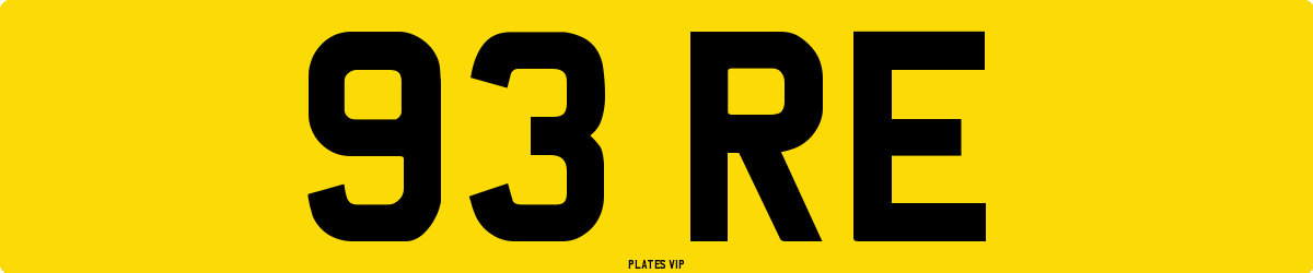 93 RE Number Plate
