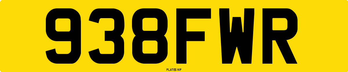 938FWR Number Plate