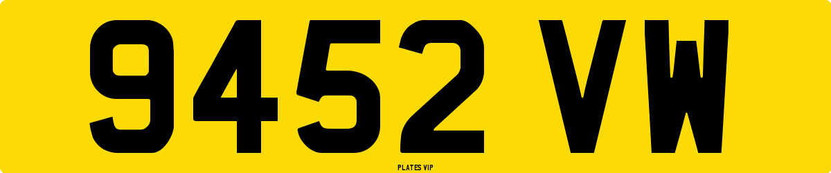 9452 VW Number Plate