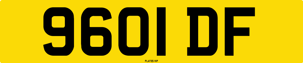 9601 DF Number Plate
