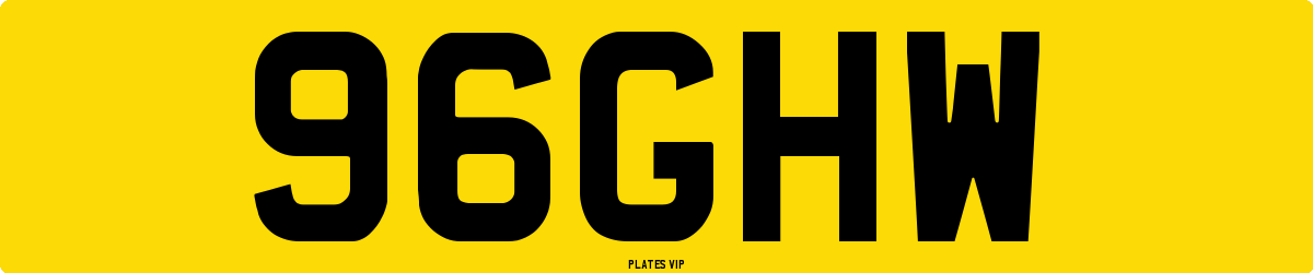 96GHW Number Plate