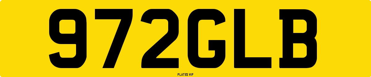 972GLB Number Plate